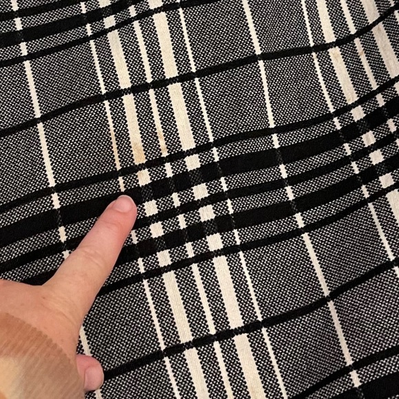 BYBLA plaid black ivory a line heavyweight skirt - Picture 6 of 8